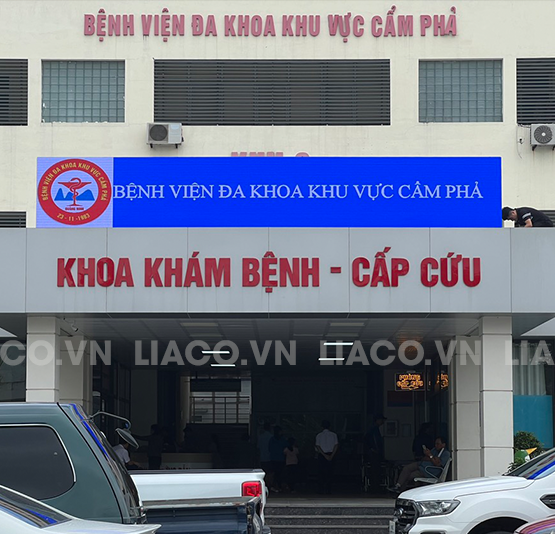Màn hình LED P5 ngoài trời tại BVĐK Cẩm Phả Màn hình LED P5 ngoài trời tại BVĐK Cẩm Phả