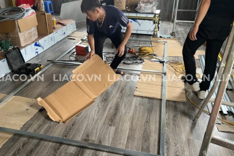 Thi công màn hình LED P2 indoor 5.63m2 Kim Ngưu, Hà Nội 2