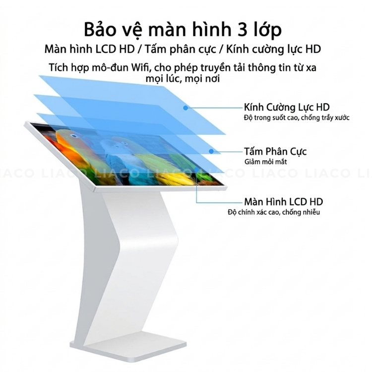 Màn hình LCD chân quỳ 18.5 inch cảm ứng 1