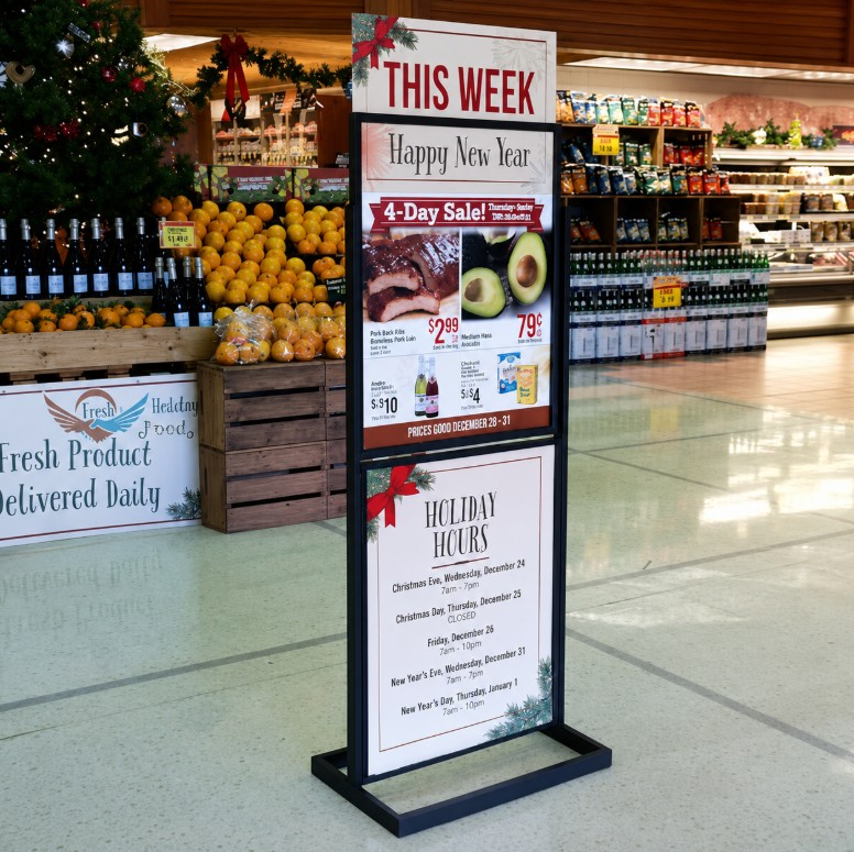 Chọn standee LCD 1 mặt hay 2 mặt cho siêu thị, cửa hàng bán lẻ? 1