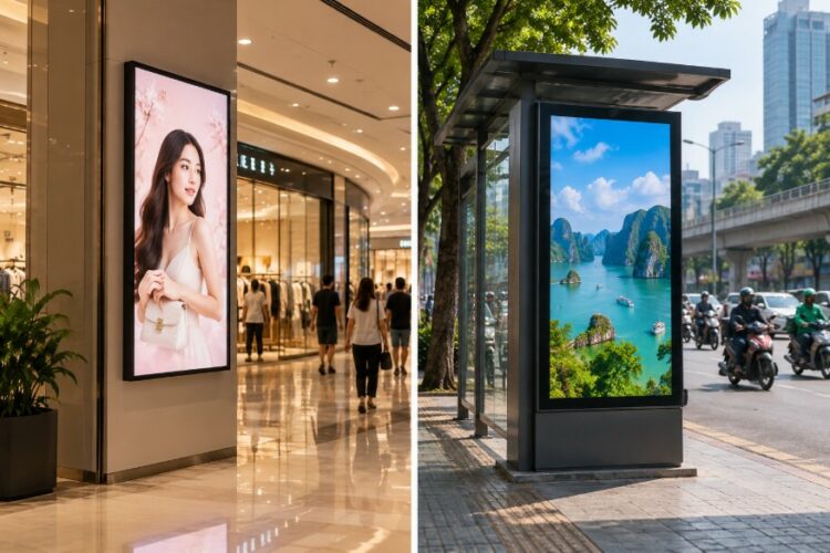 Màn hình LCD trong nhà và ngoài trời khác nhau ở những tiêu chí kỹ thuật nào?